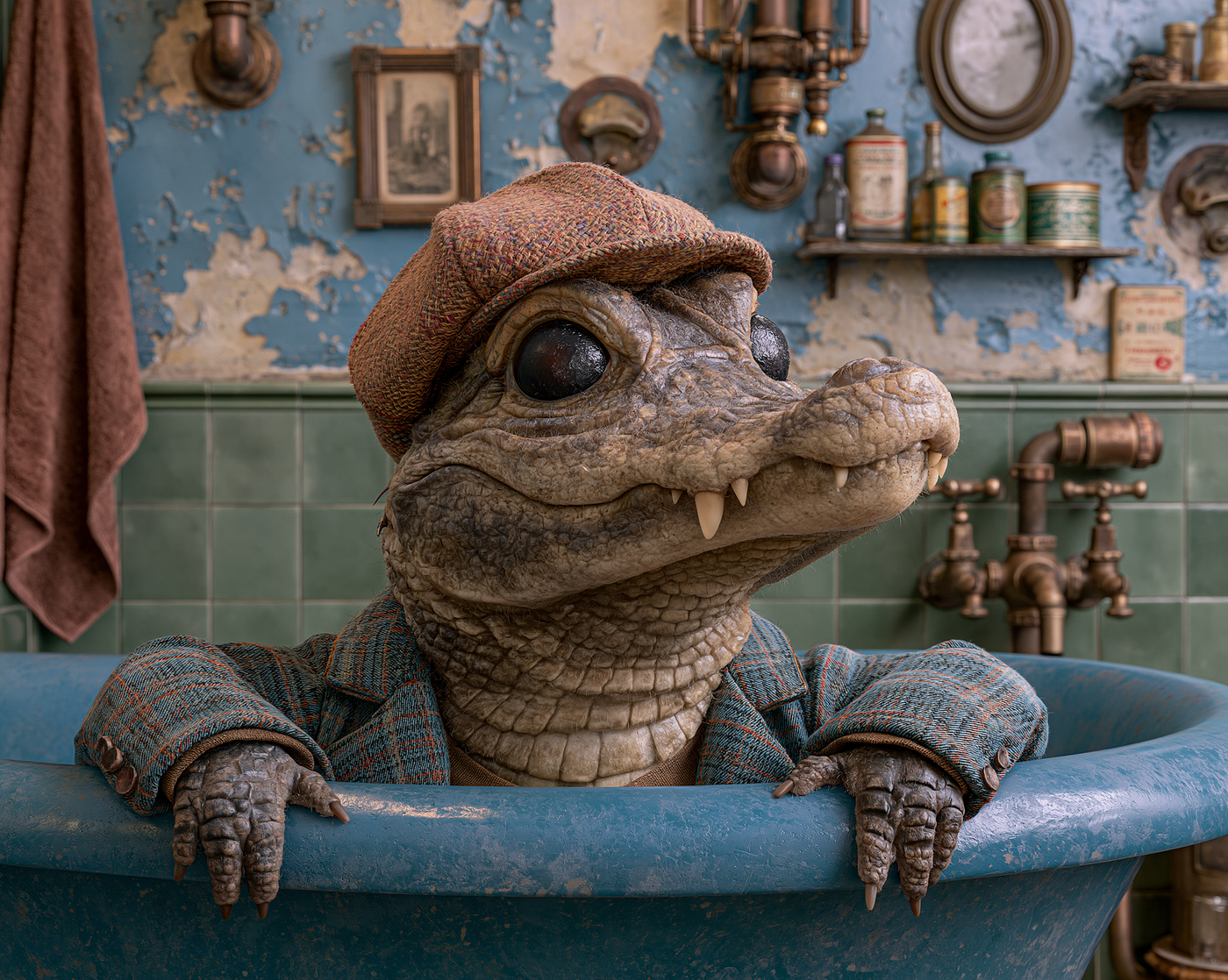 here is my “alligator” image using the prompt above — created by the author in Midjourney v8.1