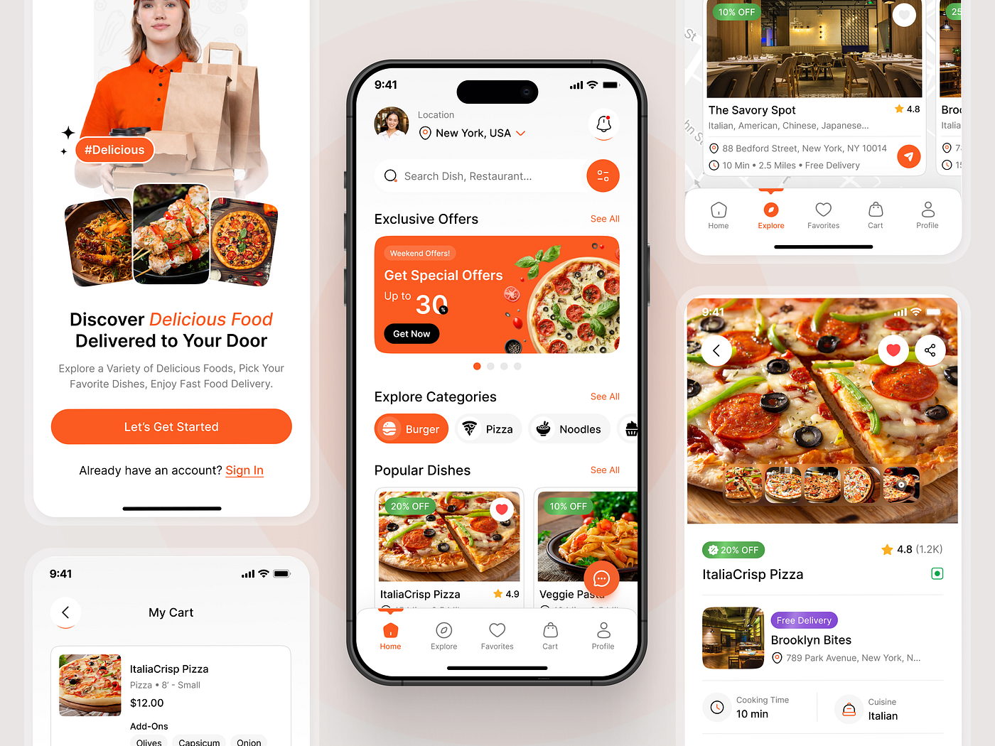 Food Delivery Mobile App UIUX Design | Food Ordering App UI Figma