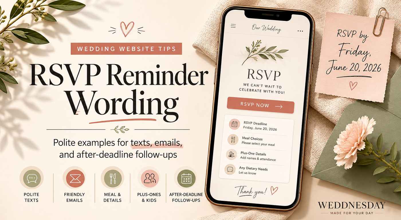 Wedding Website RSVP Reminder Wording: How to Follow Up Without Feeling Pushy