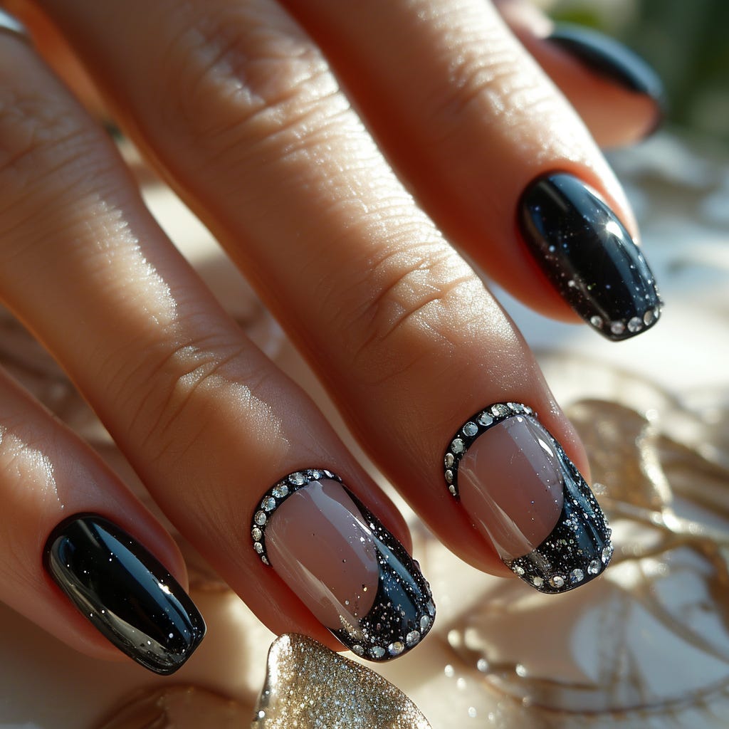 Black Nails 2024: Setting Fire with Diamond Trends 💋✨, by Nailkicks, Jan, 2024