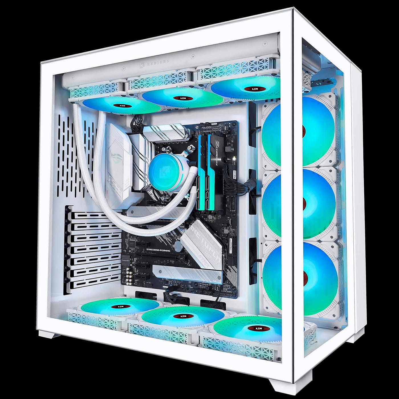 KEDIERS PC Case Pre-Install 9 ARGB Fans, ATX Mid Tower Gaming Case with  Opening Tempered Glass Side Panel Door Desktop Computer Case,C590 | by  michael | Medium