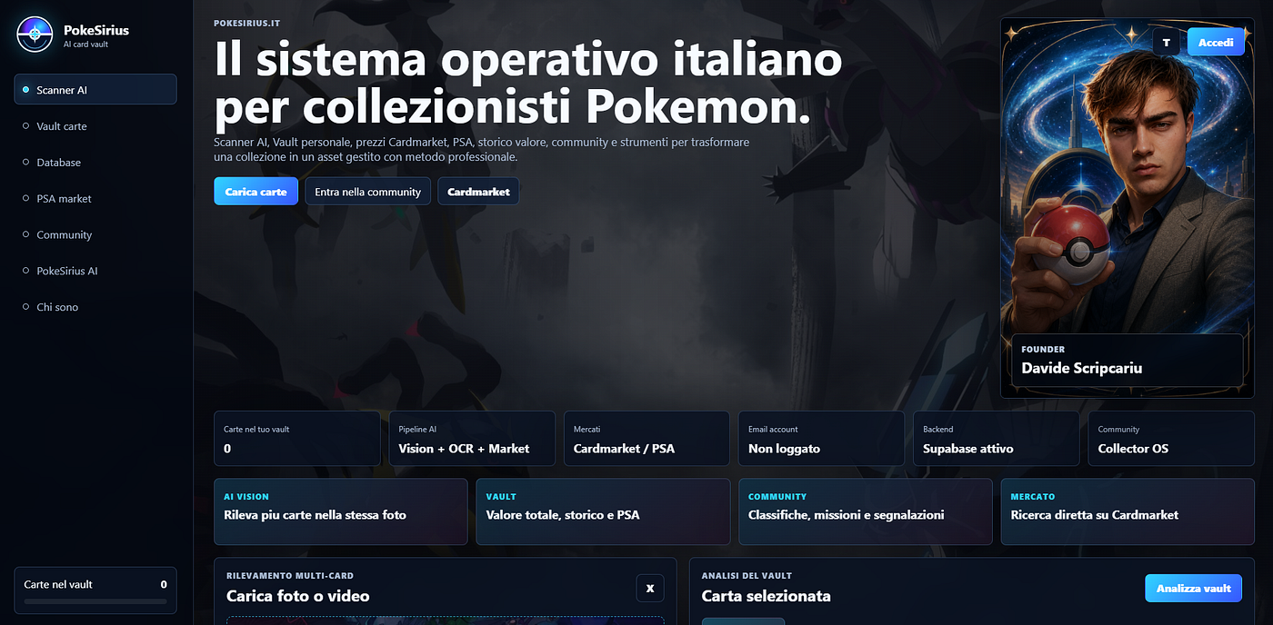 Davide Scripcariu lancia PokeSirius.it