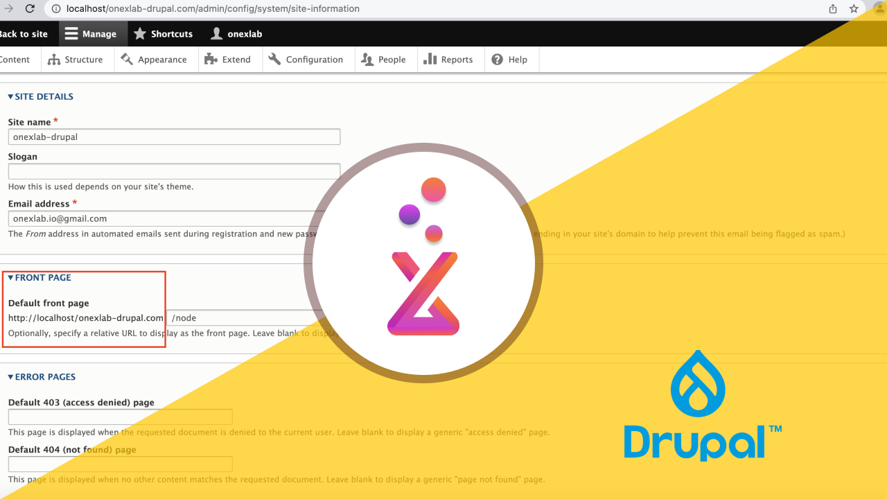 Change Drupal Default Front Page Base URL | by Onexlab | Medium