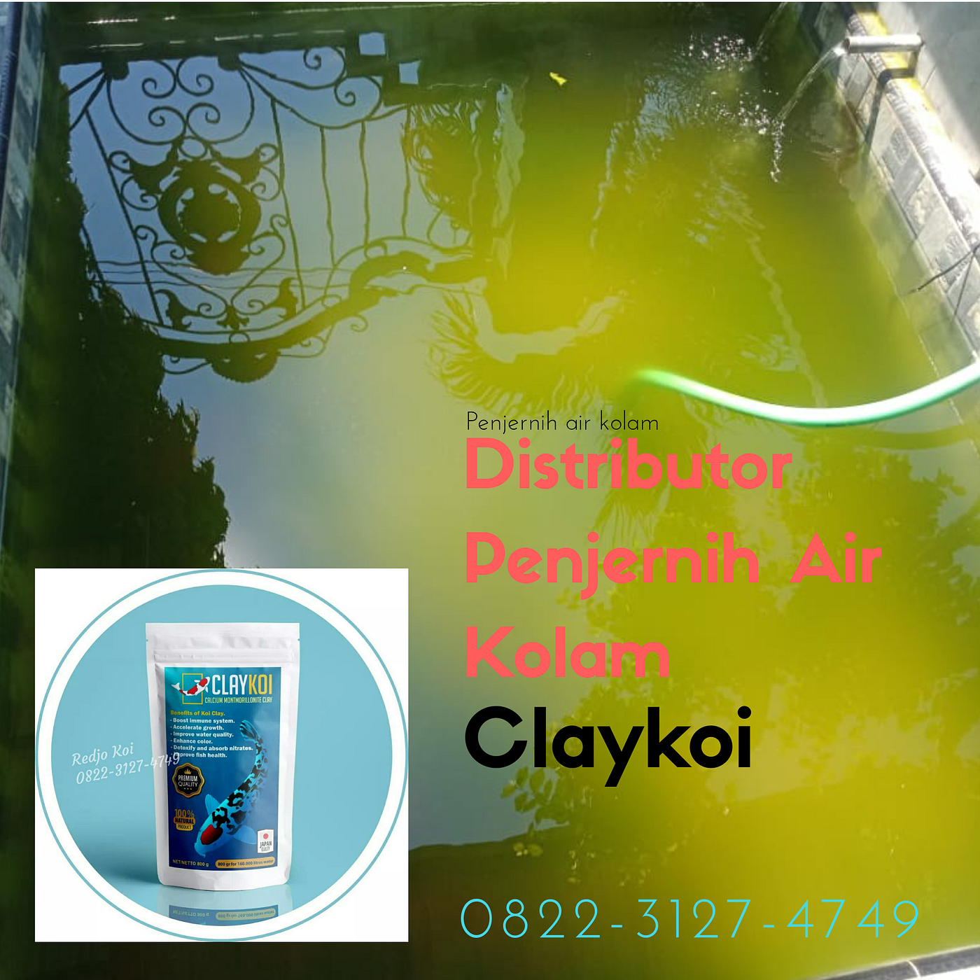 WOW !!! Tlp/WA : 0822–3127–4749 (Tsel), Pabrik Penjernih Air Kolam Ikan Koi Berkualitas CLAY KOI…