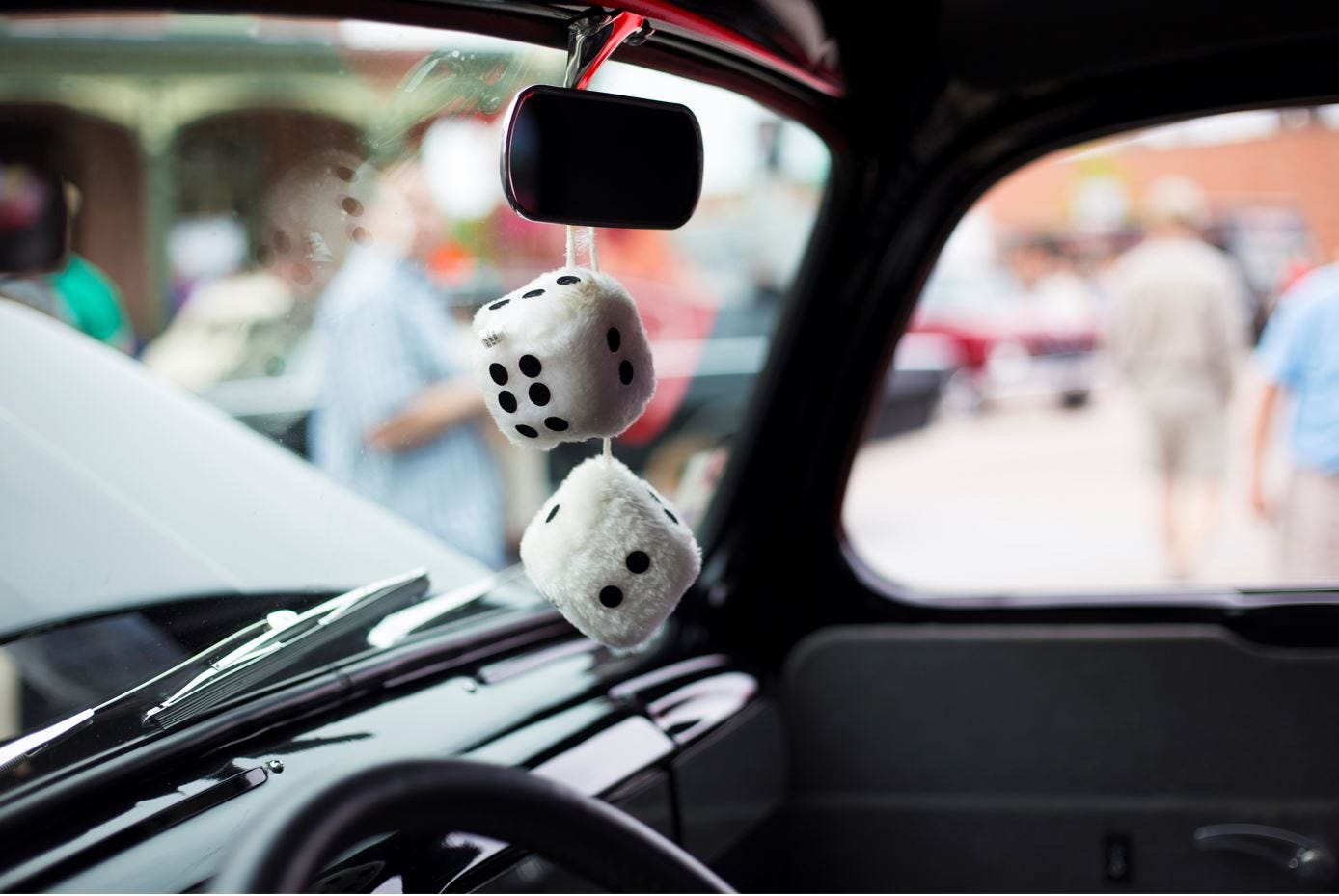 Huoge Car Dice for Mirror Plush Dice with Heart-Shaped Dots for