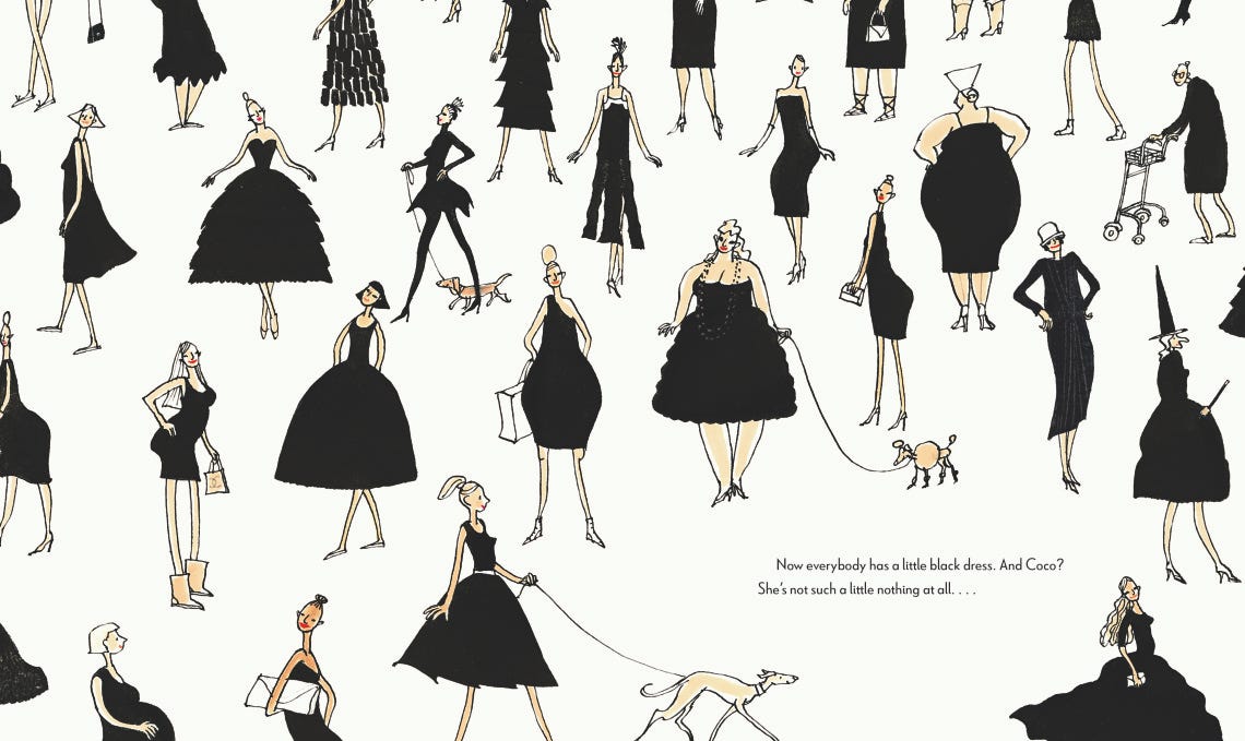 coco chanel little black dress sketch