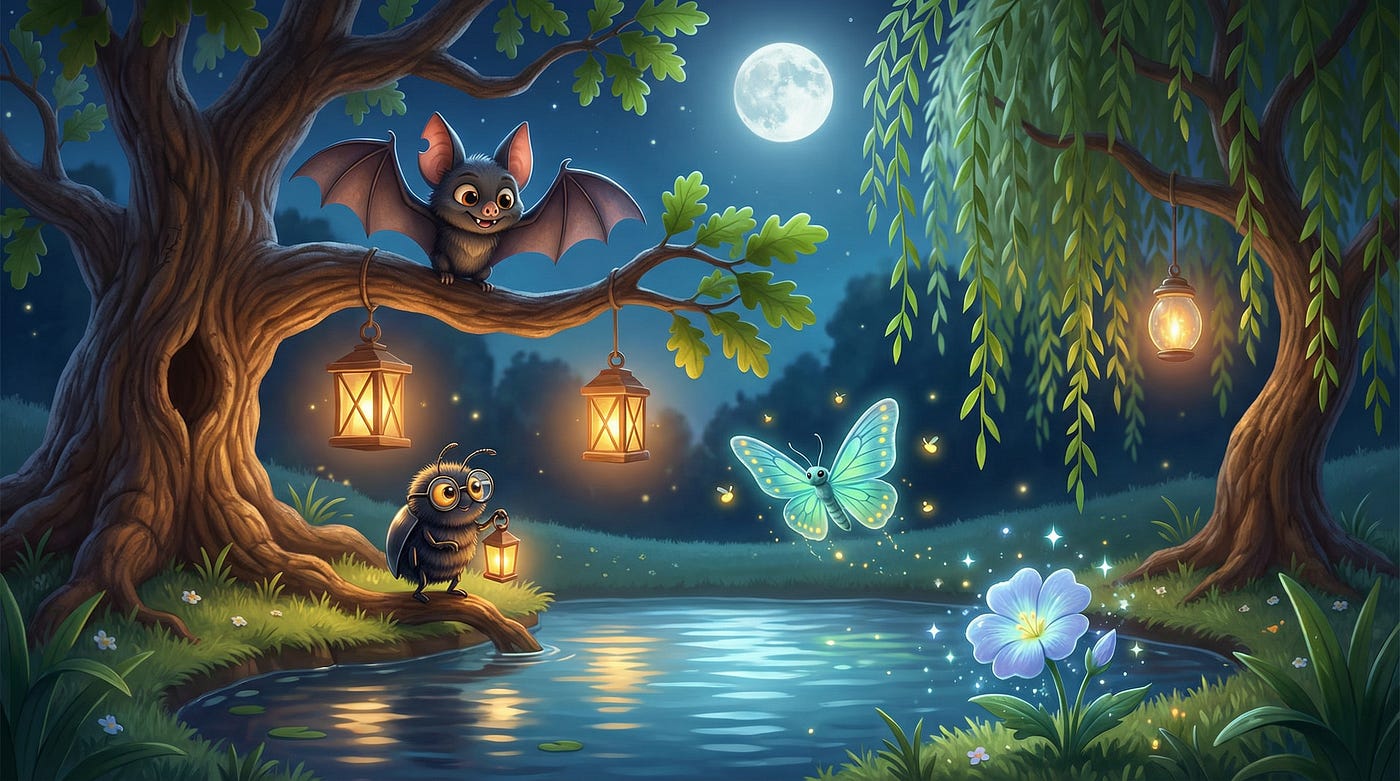 🌸✨ Ben und das Rätsel des verschwundenen Frühlingsleuchtens 🦇💡