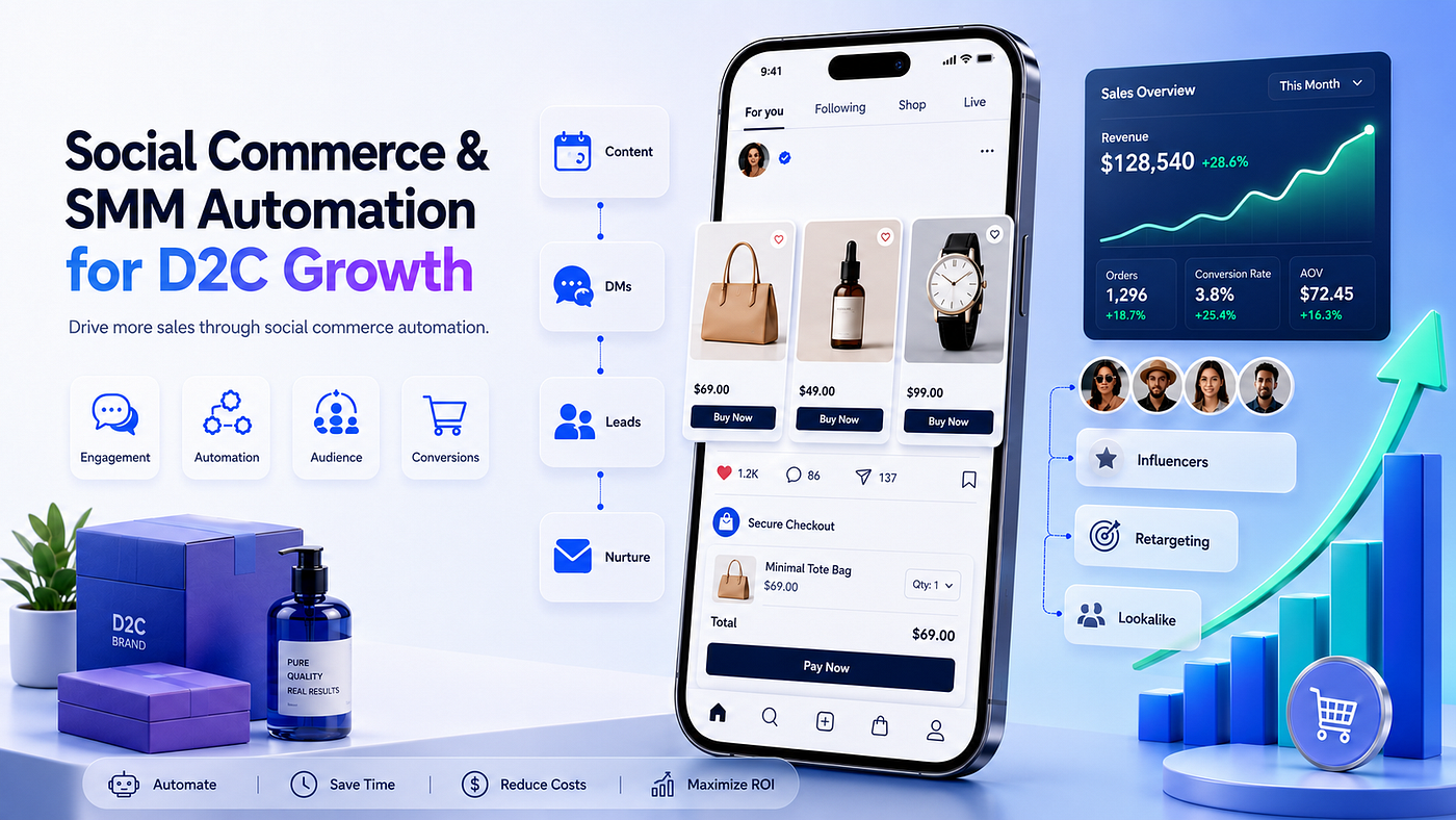 How D2C Brands Use Social Commerce & SMM Automation to Drive Ecommerce Sales
