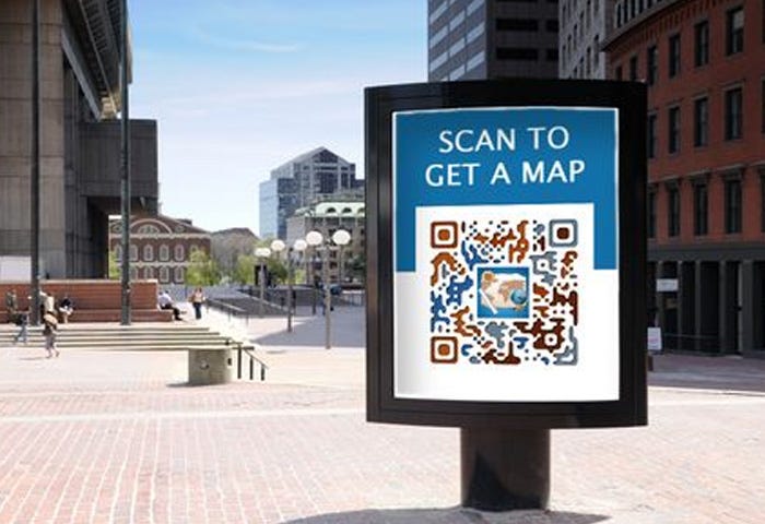 Person scanning QR code