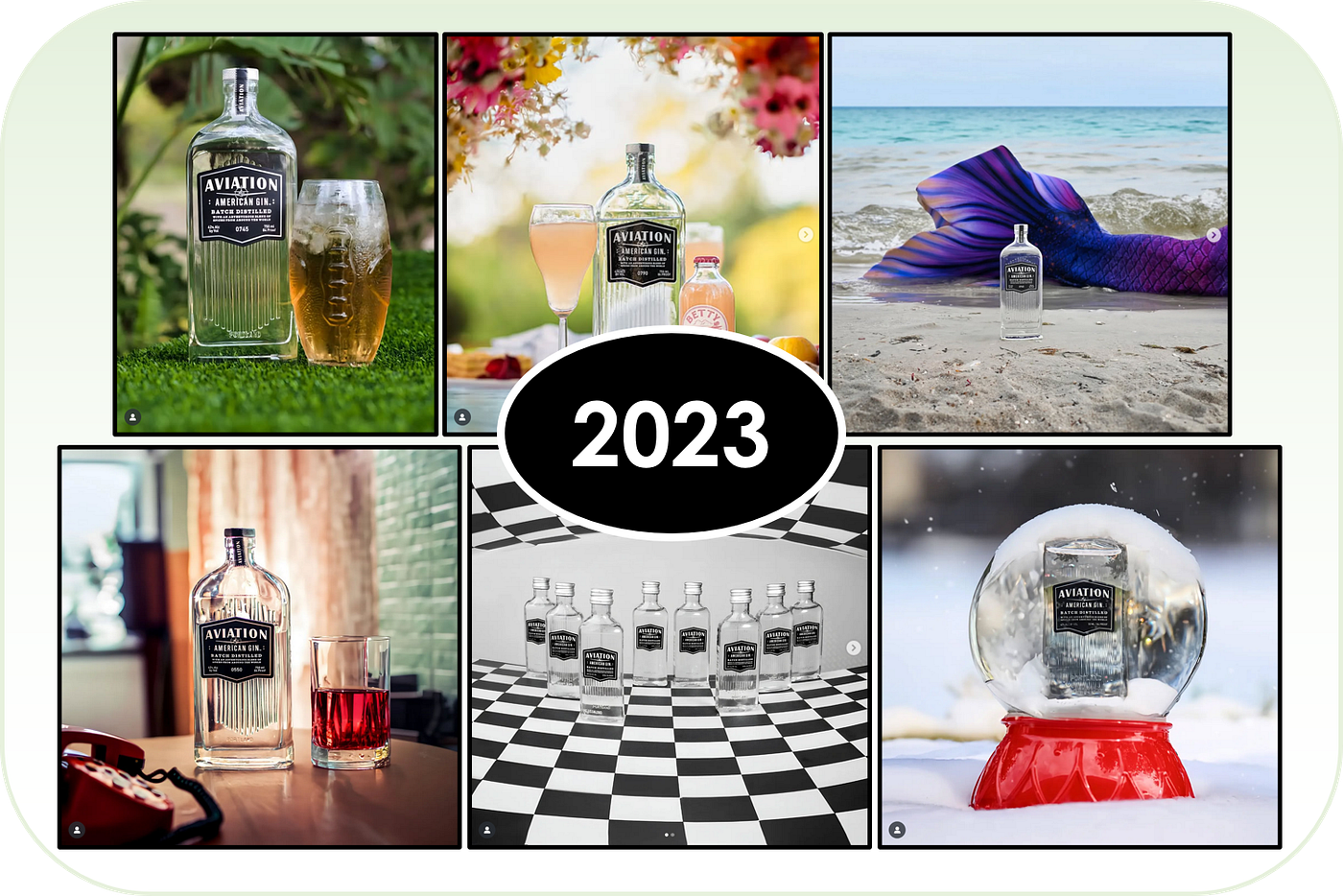 A compilation of Starkloff’s photography work during 2023 to promote Aviation Gin