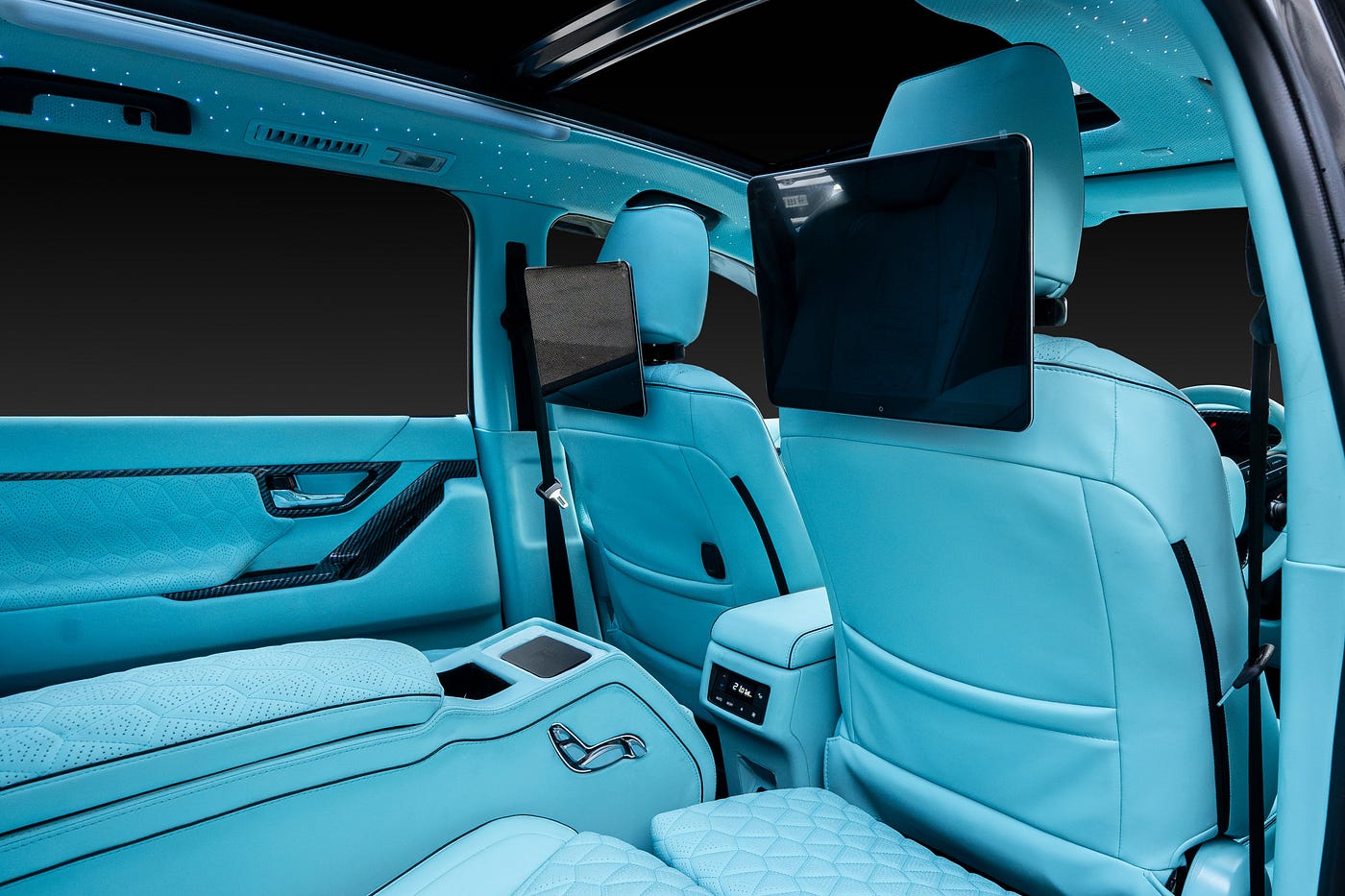 All New Innova Hycross Interior Modification By Autotrade Design In Tiffany Blue Colour Theme
