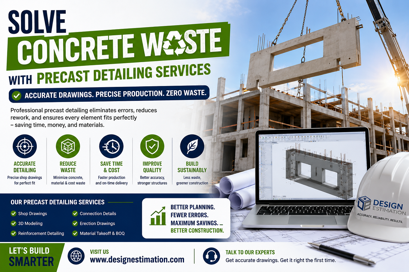 Solve Concrete Waste with Precast Detailing Services