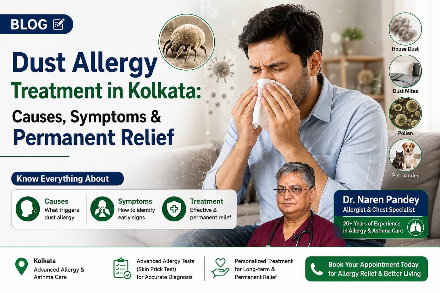 Dust Allergy Treatment in Kolkata: Causes, Symptoms & Permanent Relief | Dr. Naren Pandey