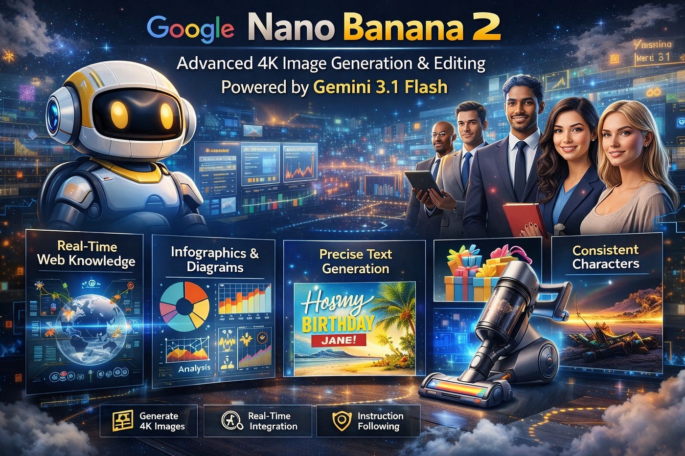 Nano Banana 2 Launched: Google’s Fastest 4K AI Image Generator with Gemini 3.1 Flash