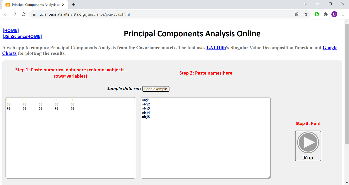 A free online tool for Principal Components Analysis with full graphical  output | by LucianoSphere | Towards Data Science