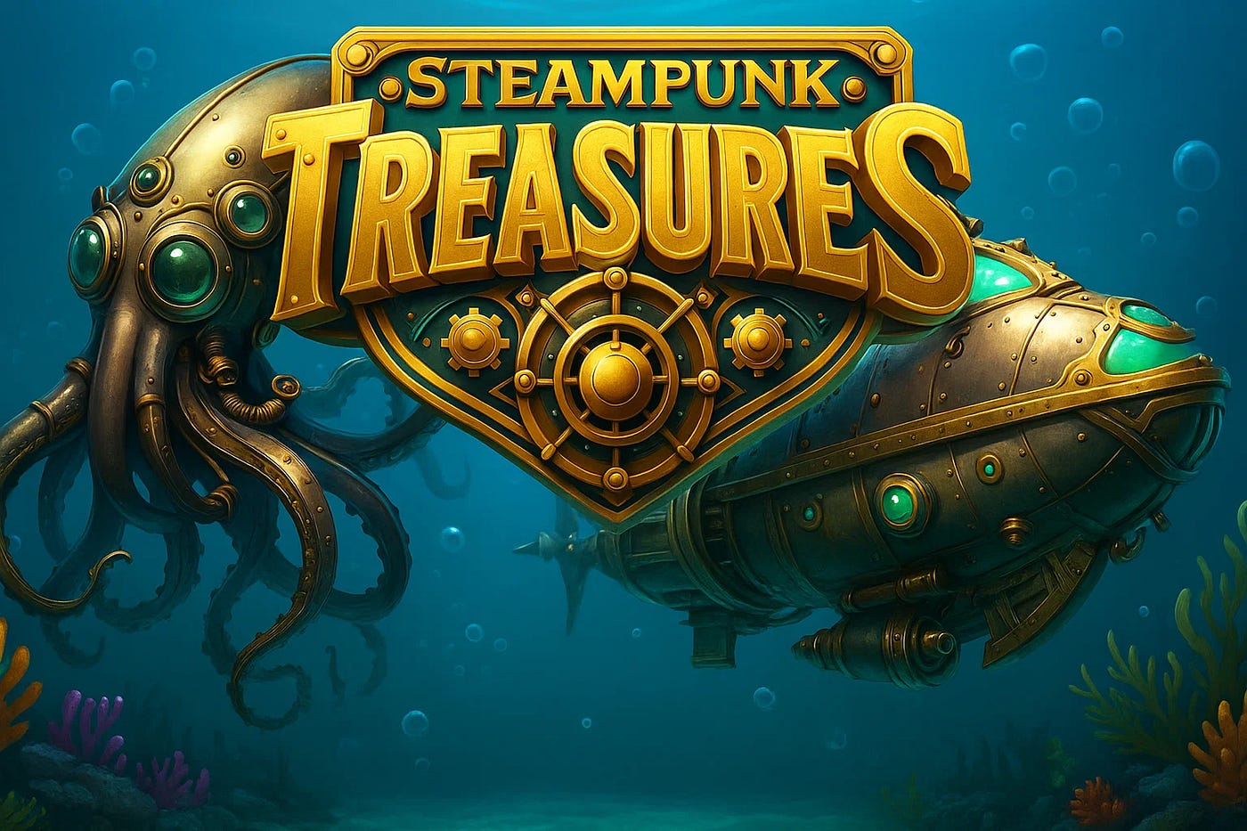 ⚙️ Steampunk Treasures dari CR Games membuktikan bahwa tema unik bisa jadi kunci sukses. Dengan sentuhan gaya retro-futuristik dan nuansa laut dalam yang magis, game ini mencatat lonjakan performa hingga 145 % di portofolio Entain.