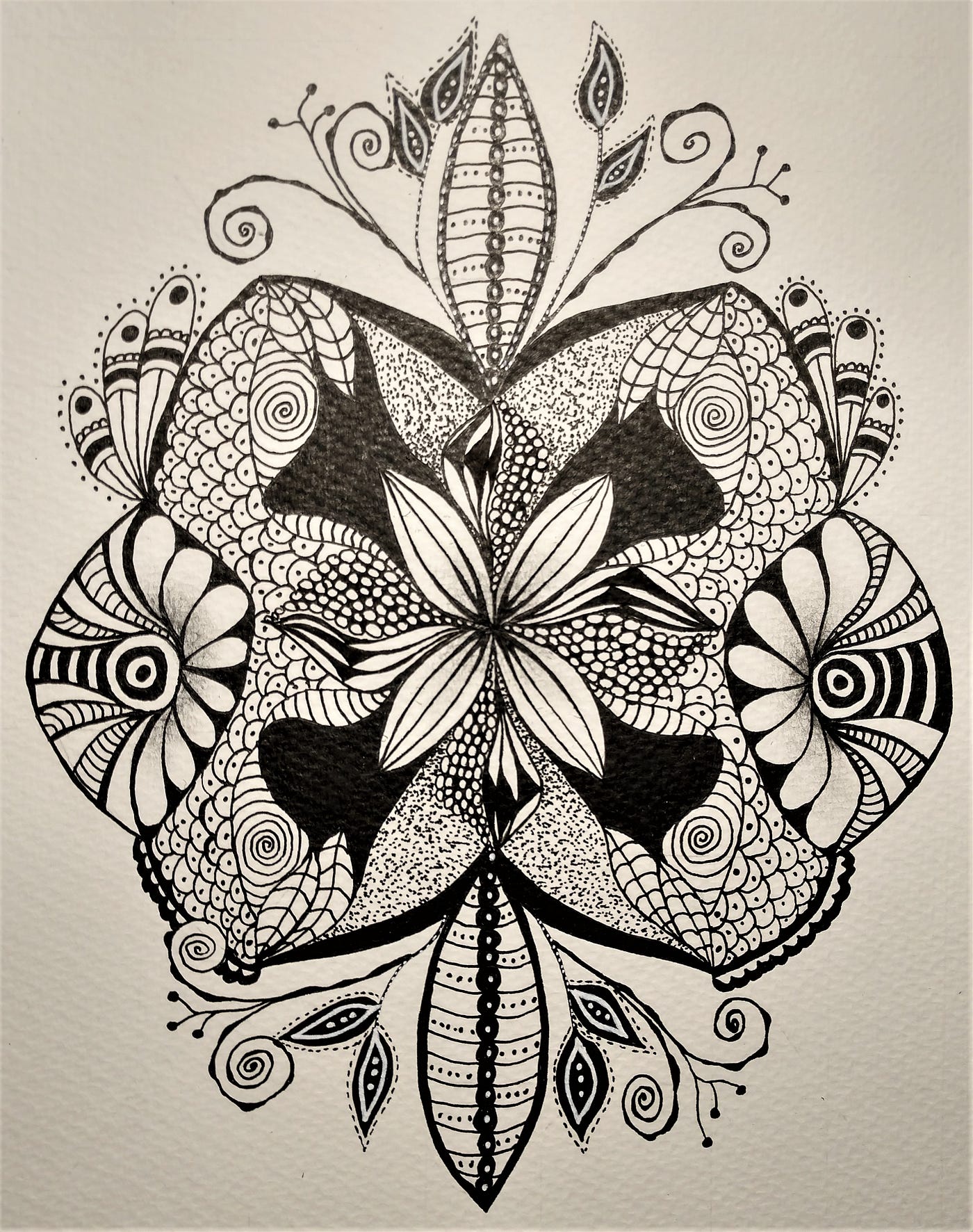 How to draw Mandala art with books, Zentangle art