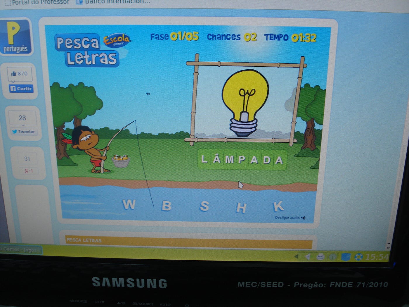 Pesca letras: jogo educativo