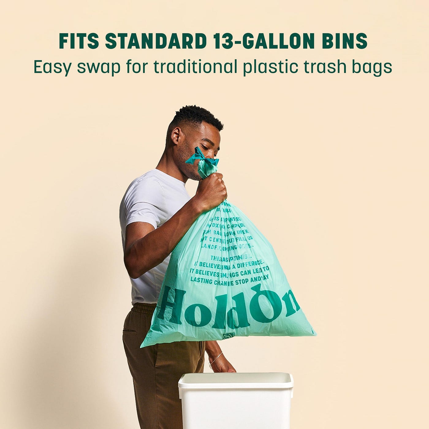90 Count Plant Based Tall Kitchen Garbage Bags with Ergonomic... 90 Count Plant Based Tall Kitchen Garbage Bags with Ergonomic...