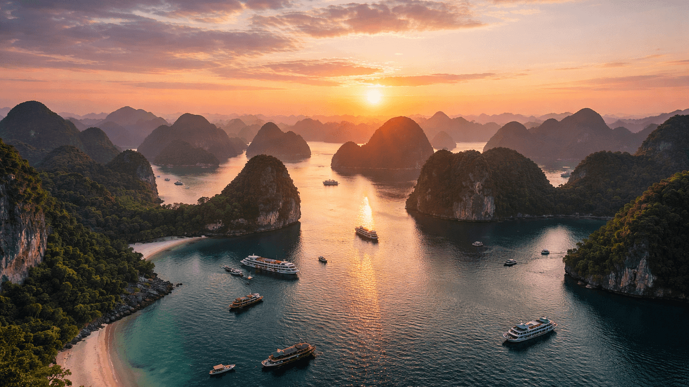 The Enchanting Sunrise-to-Sunset Beauty of Ha Long Bay, Vietnam