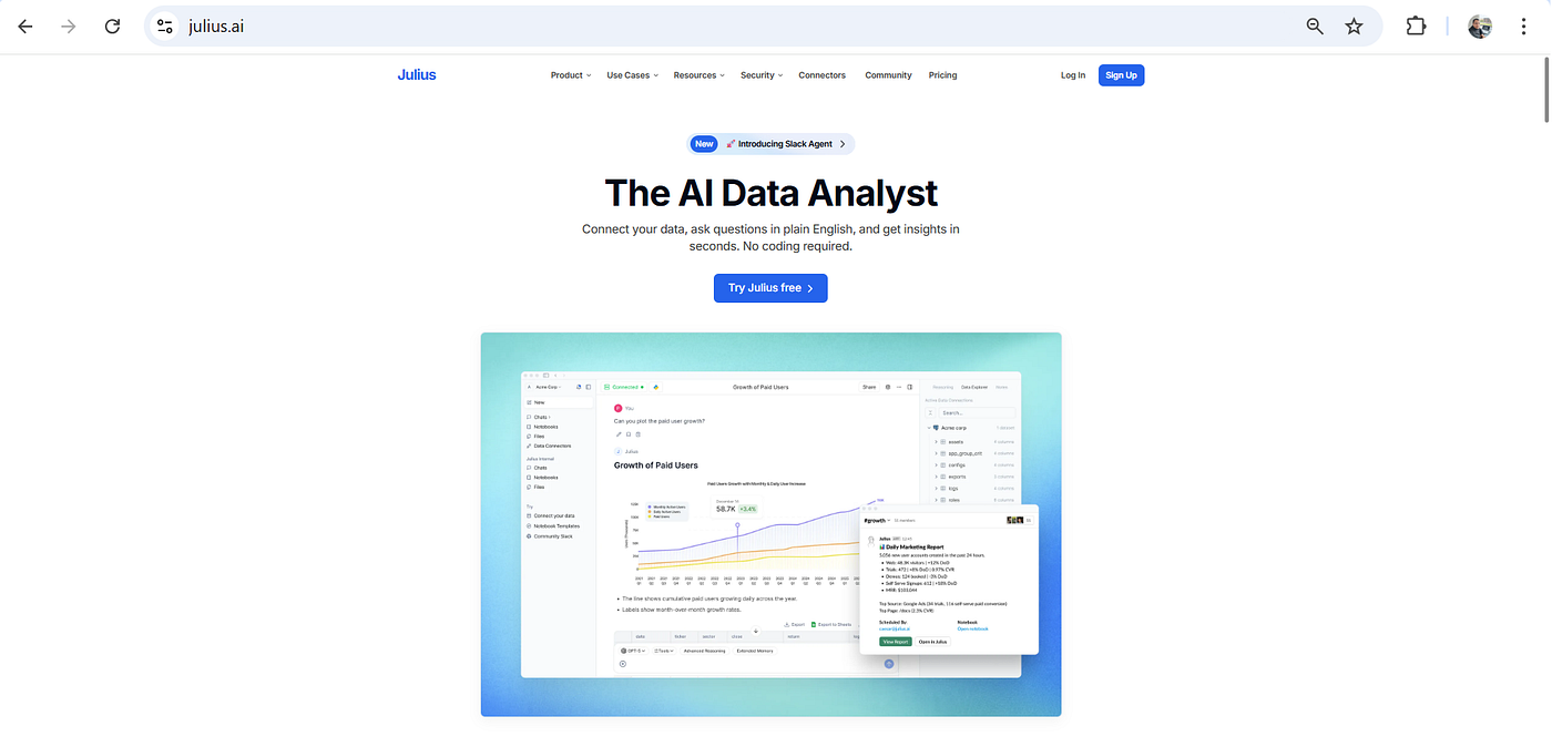 Can You Chat With Your Data in Plain English? A Look at Julius AI