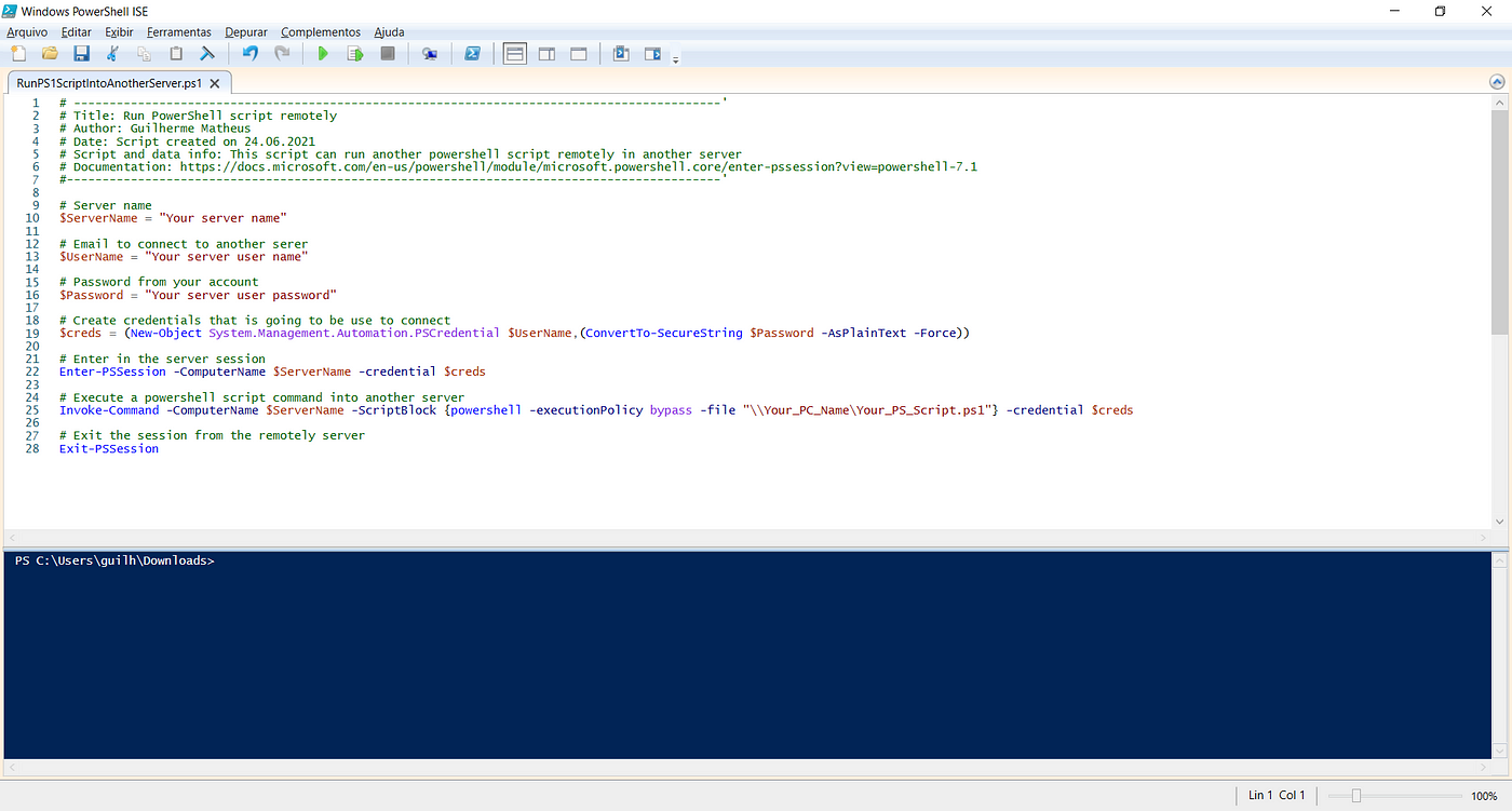 Run a PowerShell script as a different user