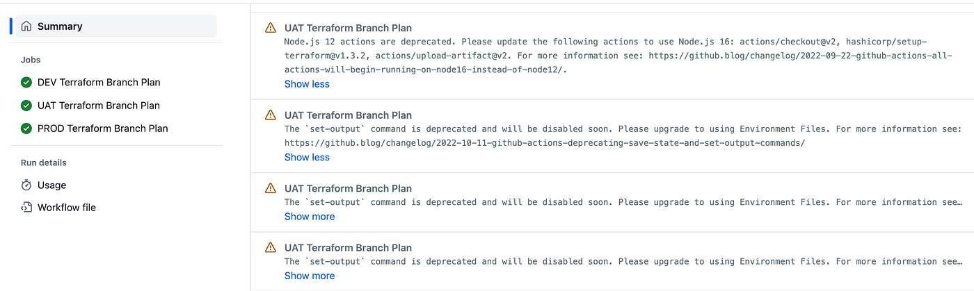 Fix depreciated warnings for your GitHub workflow | by Joshishivani | KPMG  UK Engineering | Jun, 2023 | Medium