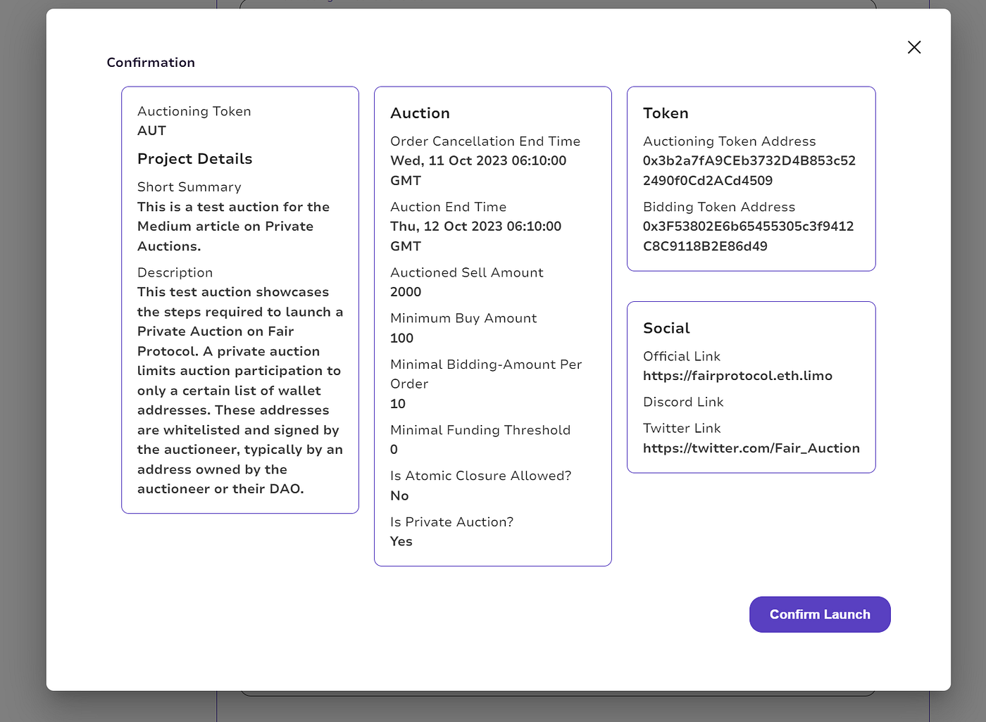 How to launch a Private Auction on Fair Protocol | by Fair Protocol | Medium