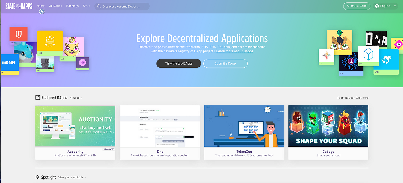 블록체인과 인터넷을 잇는 Oracle(Provable). Dapp에 대한 리스트가 있는 stateofthedapps에 들어가보면… |  by Kai Park | Medium