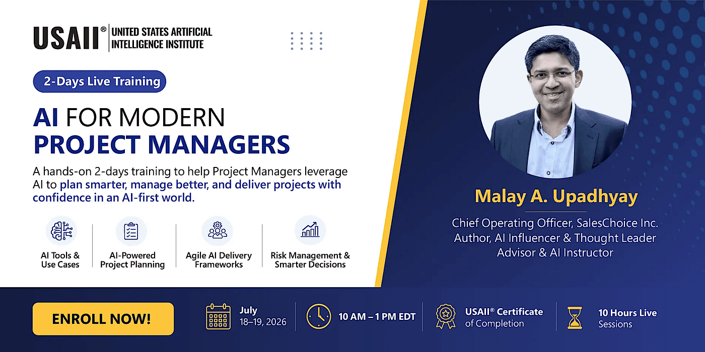 Join USAII® 2-Day Live Training: AI for Modern Project Managers