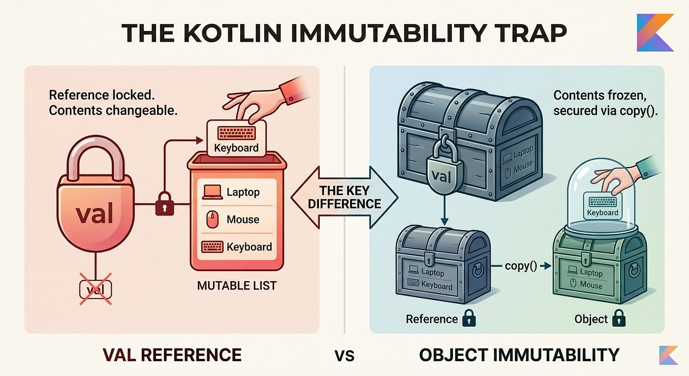 The Kotlin Immutability Trap: val vs. True Object Immutability