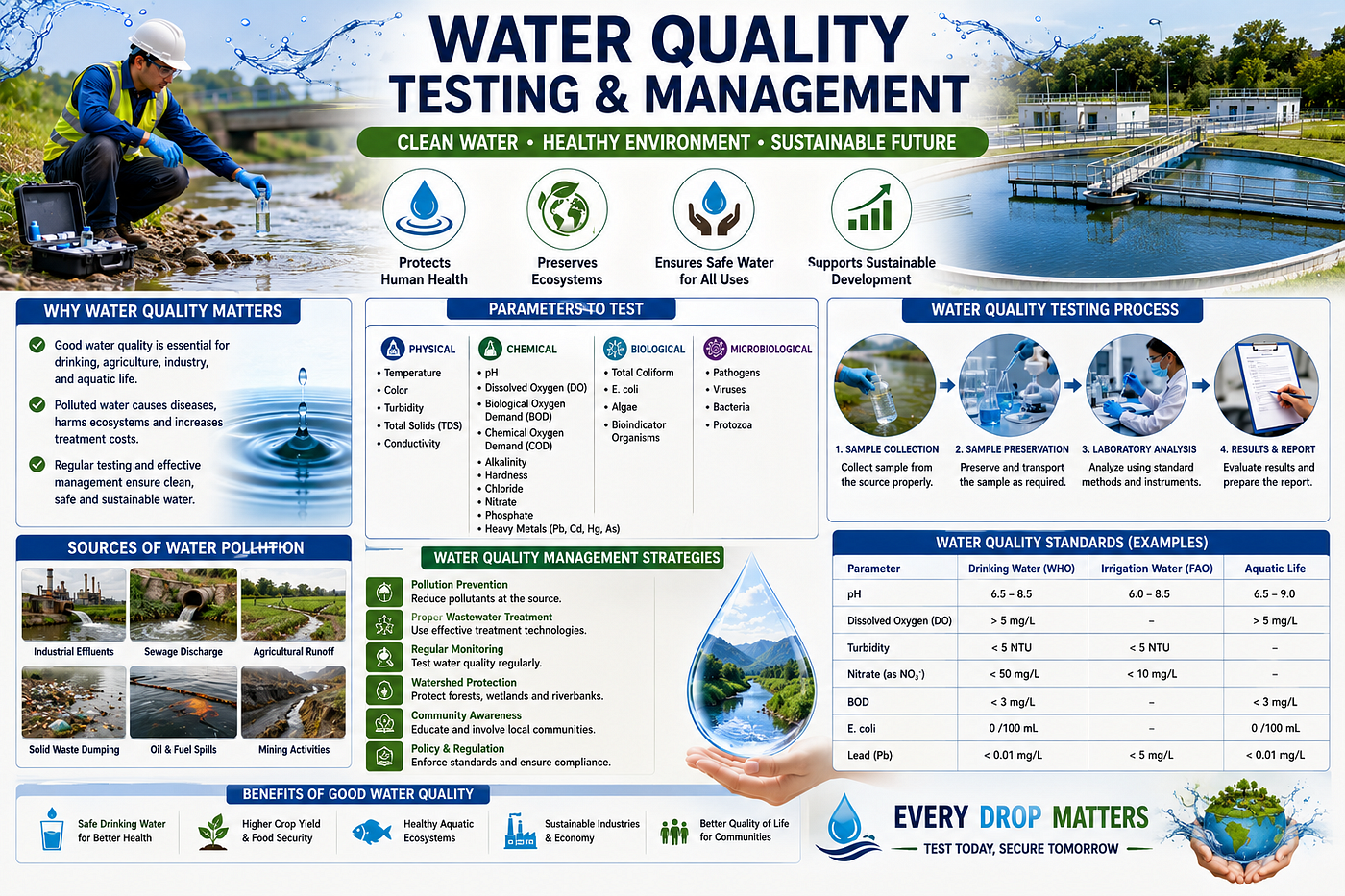 Water Testing and Management in Agriculture: Principles, Methods, Quality Assessment, and…
