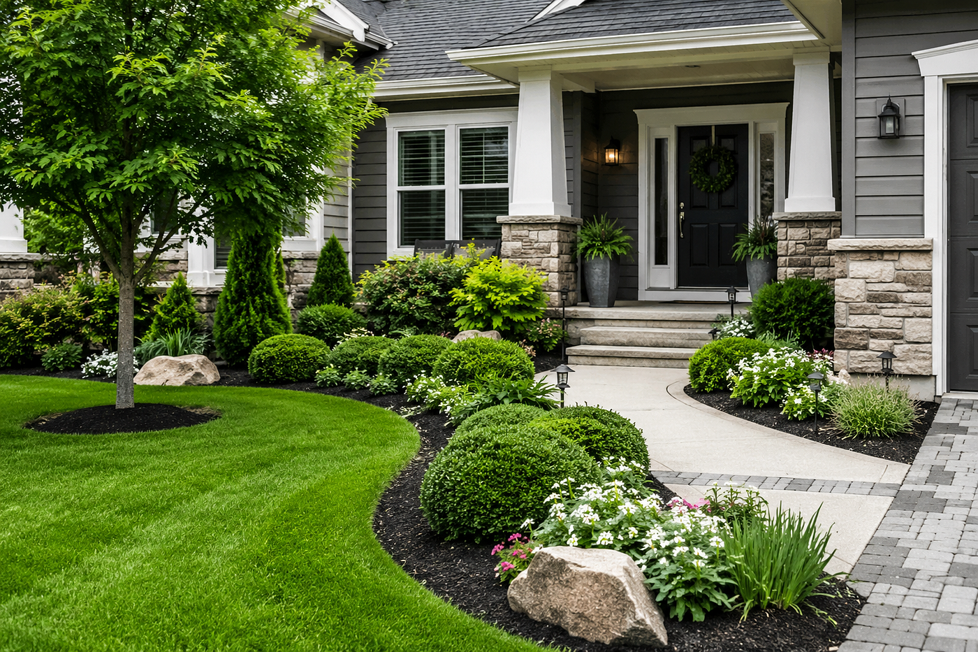 Clean Front Yard Design Ideas