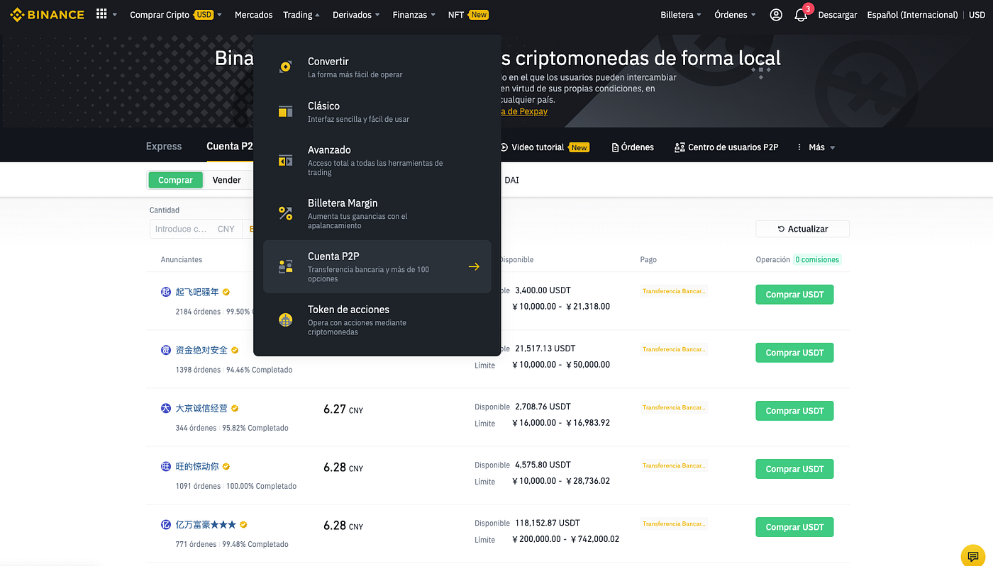 Cómo vender USDT en Binance por pesos a precio blue | by Federico Caccia |  Medium