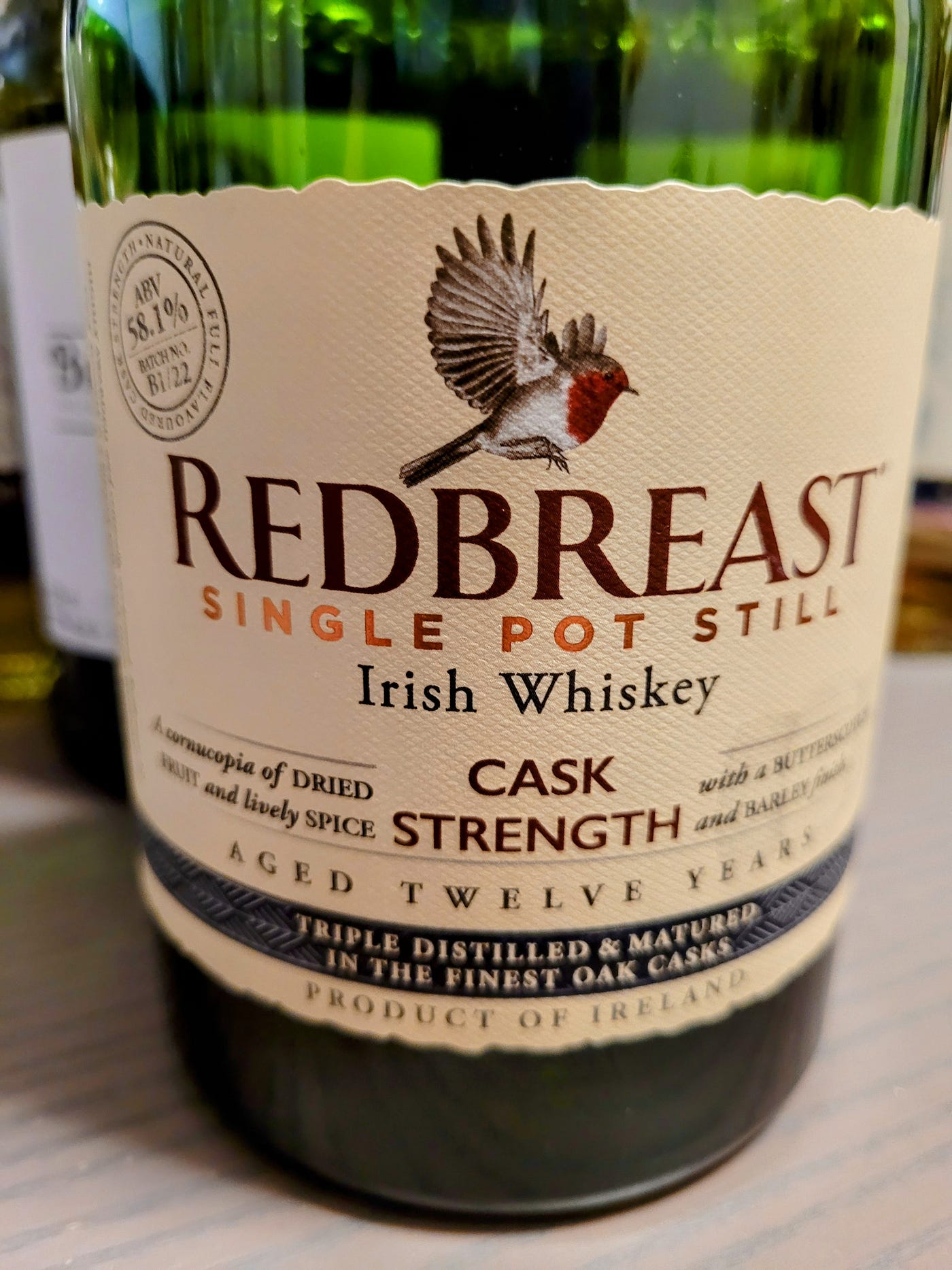 Redbreast 12 year old Single Pot Still Irish Whiskey Cask Strength