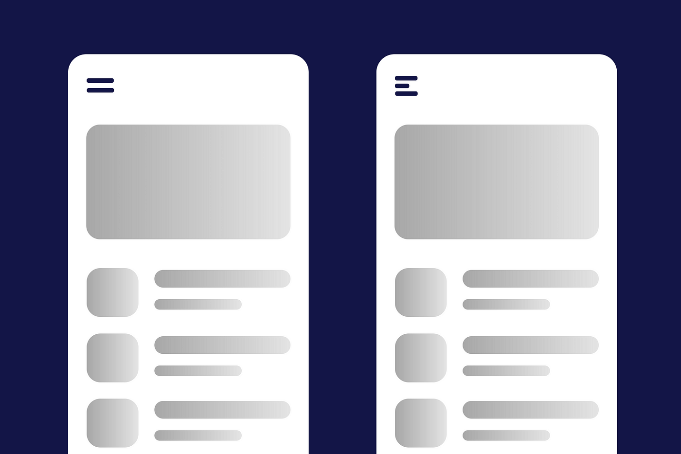 android menu icon three lines