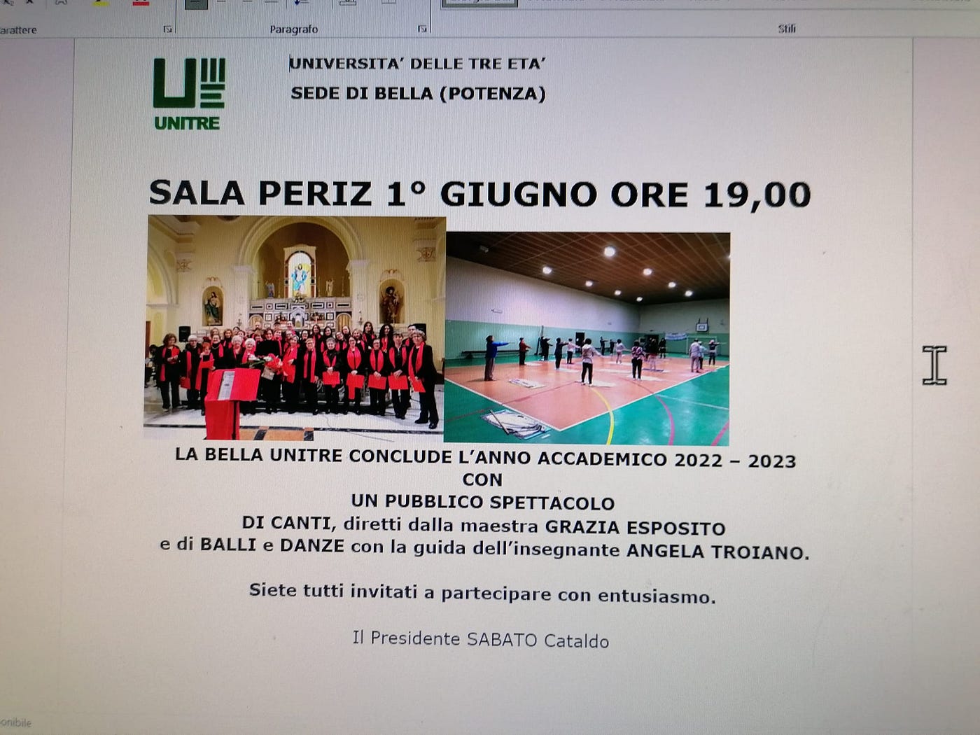 La “ Bella UNITRE ” conclude il suo anno accademico.