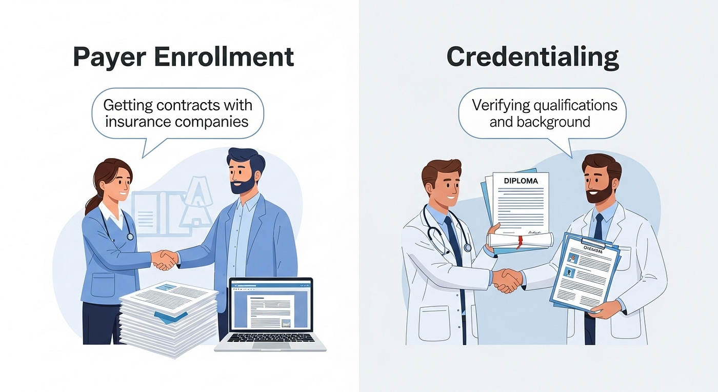 The Real Difference Between Payer Enrollment and Credentialing