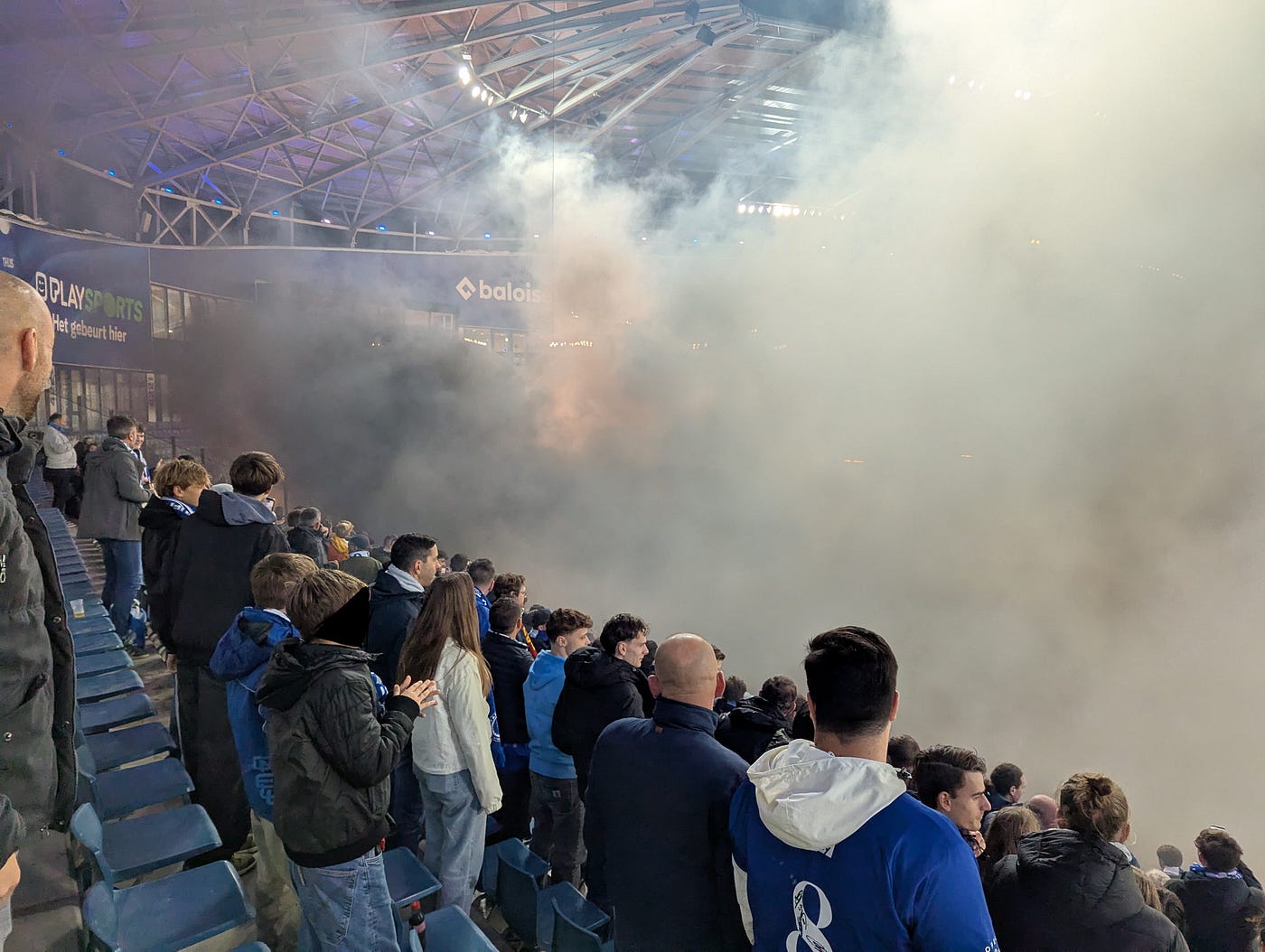 Great pyro show by the Charleroi fans