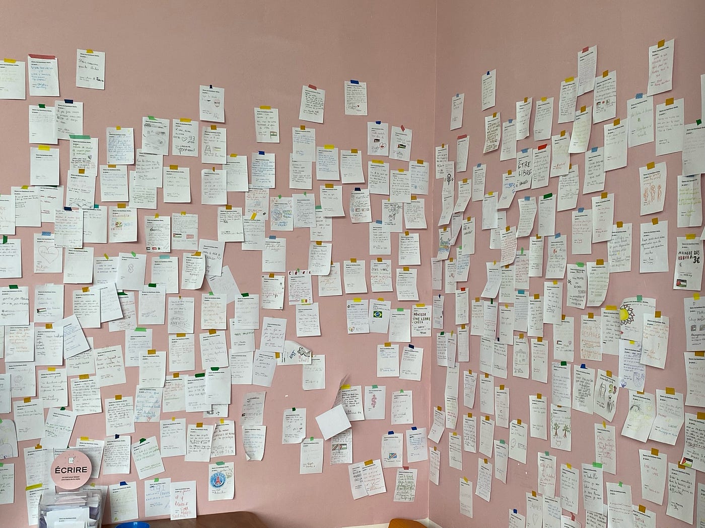 Figure 5, “Dans ma banlieue rêvée, je peux…”, mur collaboratif, @palaisportedorée, Photographie Nora