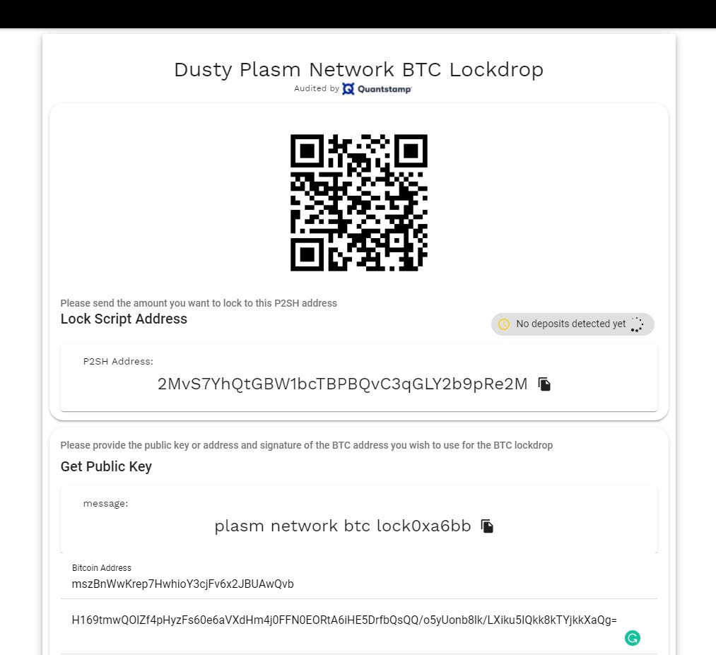 Dusty Lockdrop: Using Bitcoin Real-Time Lockdrop | by Hoon Kim | Astar  Network | Medium