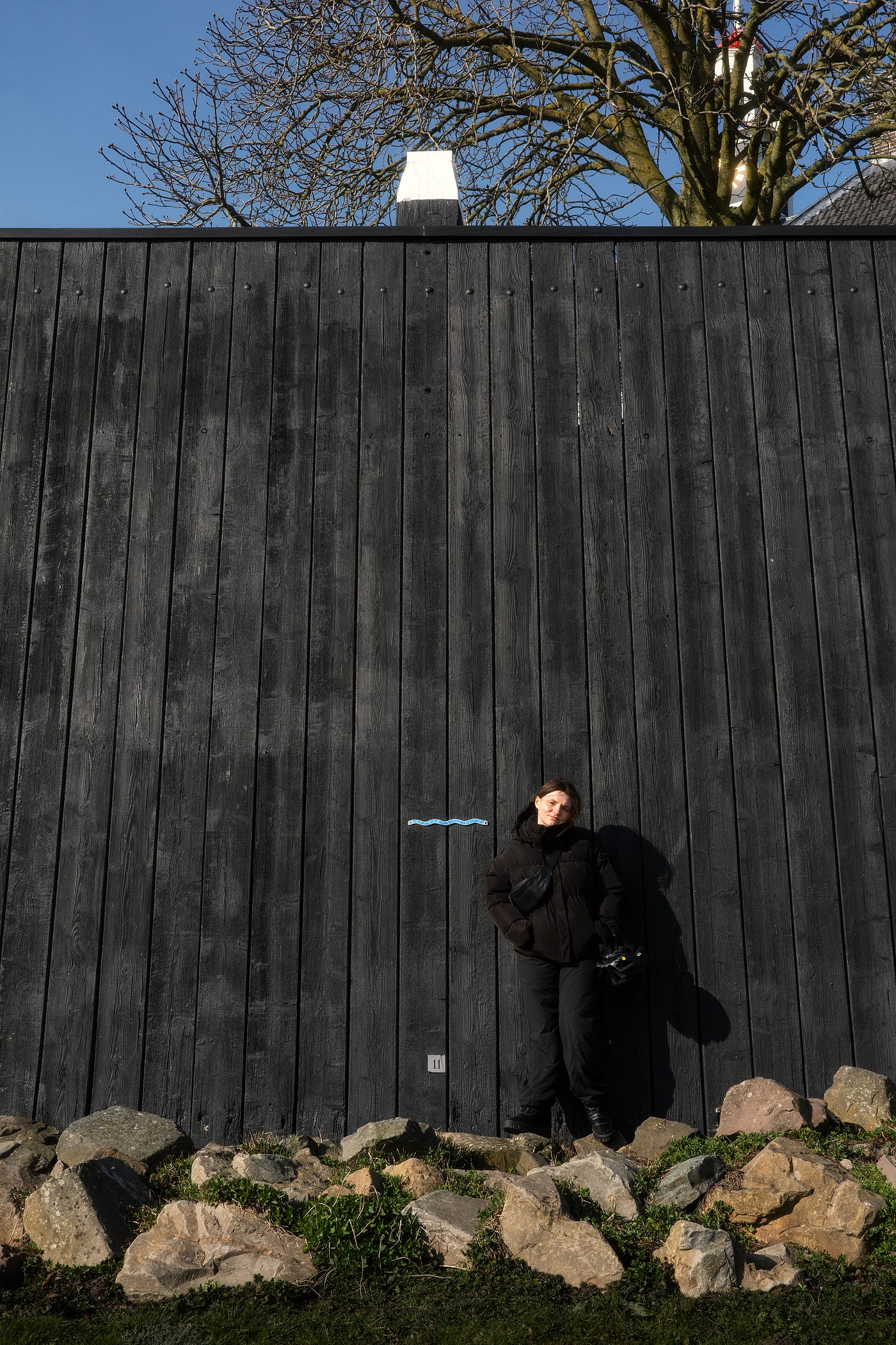 The former sea level, with Oksanka for scale. During floods, the water would rise much higher than this.