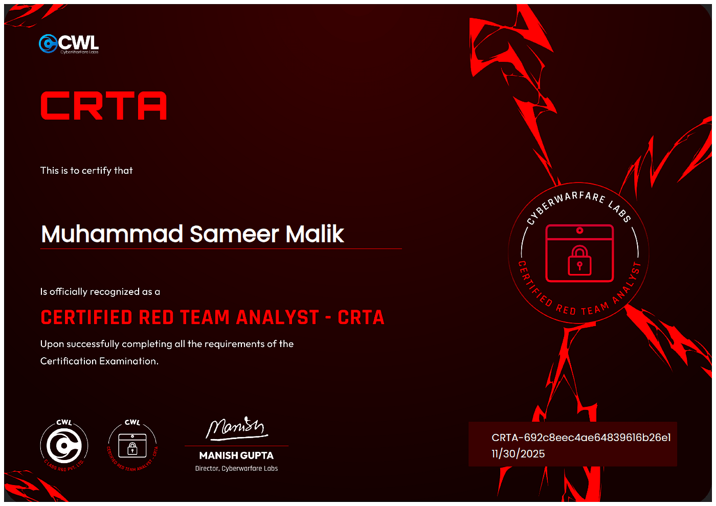 CRTA — Certified Red Team Analyst Exam Review