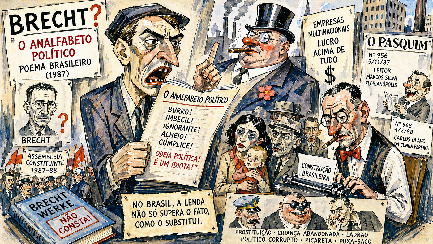 “O analfabeto político”, o poema brasileiro do Brecht