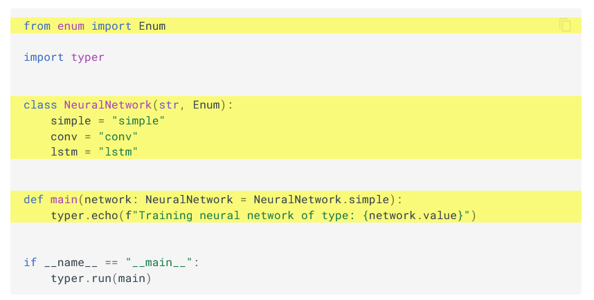 GitHub - tiangolo/typer: Typer, build great CLIs. Easy to code. Based on  Python type hints.