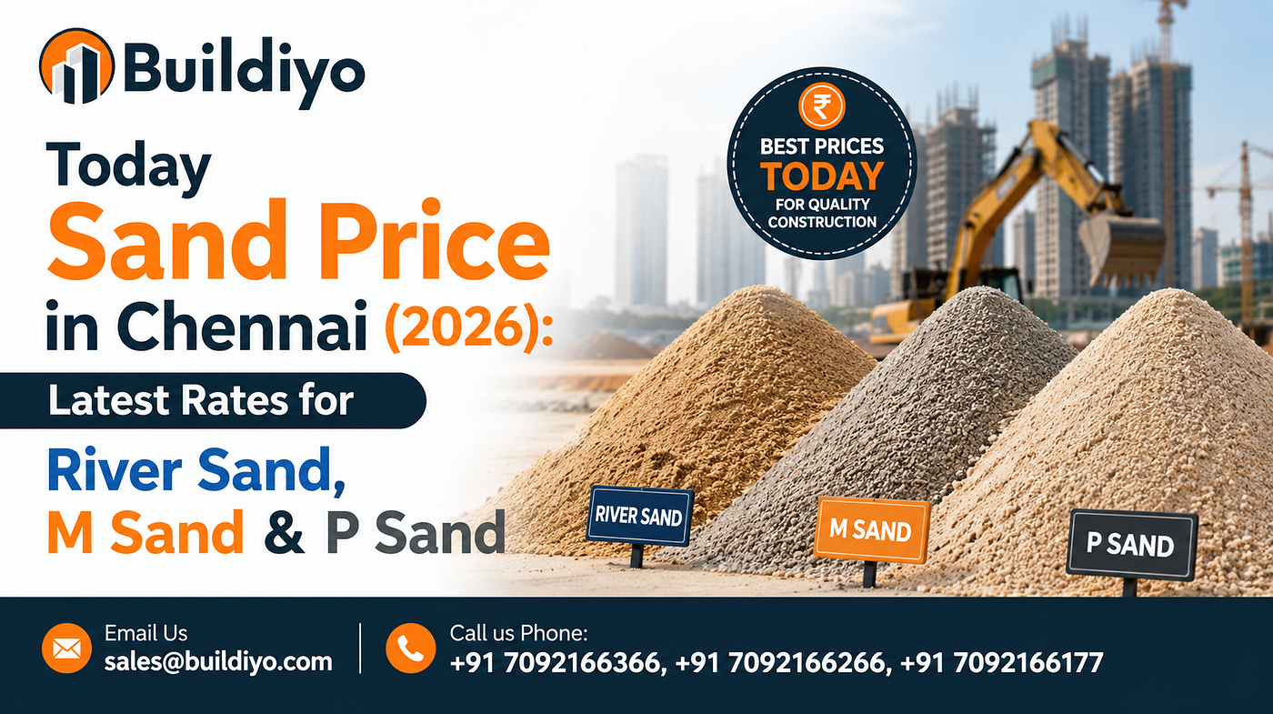 Today Sand Price in Chennai (2026): Latest Rates for River Sand, M Sand & P Sand