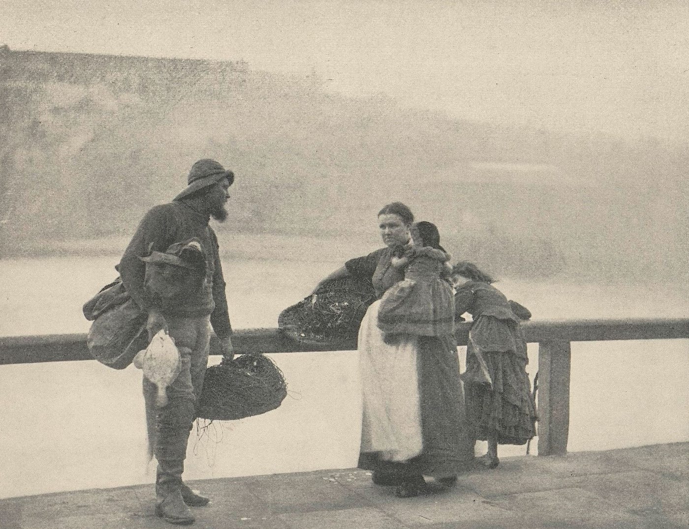 Tirage Albuminé Original Frank Meadow Sutcliffe - Robin Hood's Bay Vers 1875