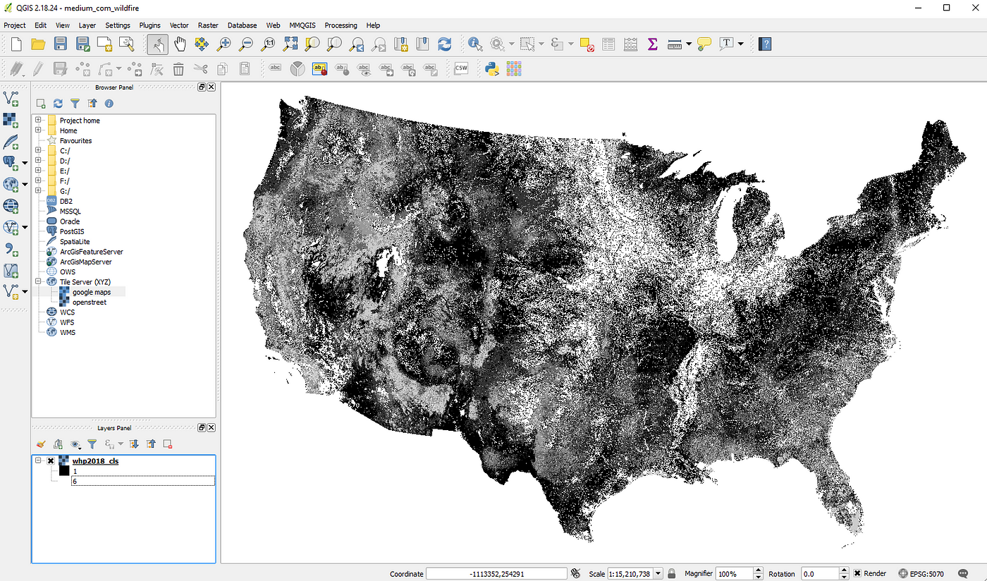 Как сделать карту в QGIS? Карта лесных пожаров (QGIS, Google Maps, Angular)  | by Oleksandr Zinevych | Medium