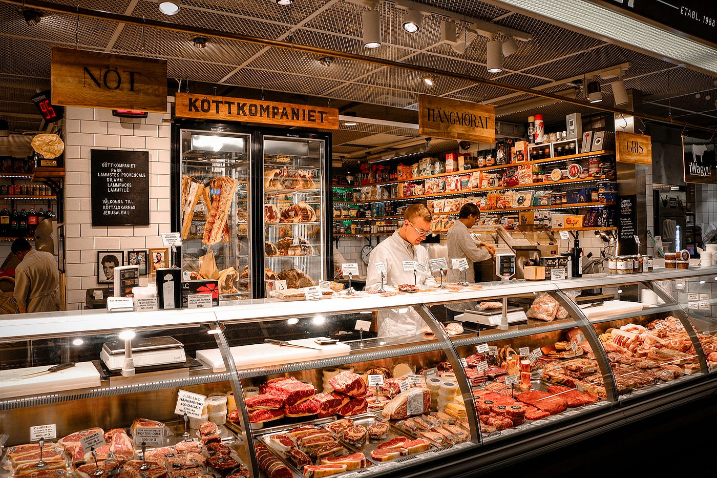 Photo by Tony Zohari: https://www.pexels.com/photo/traditional-butcher-shop-in-stockholm-market-35023463/