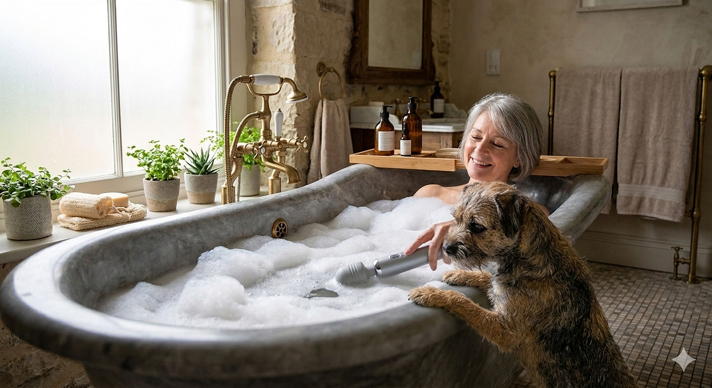 “Just ’cause you rub my belly doesn't mean I gotta rub something of yours.” Image by Google Gemini. Prompt by Catherine La Grange.